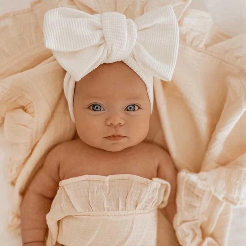 Cute Big Bows Soft Elastic Baby Headband Winter Newborn Turban Baby Girl Headbands Newborn Hair Accessories