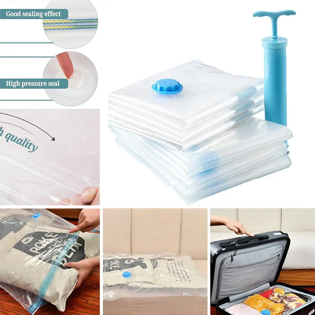Convenient Manual Pump StorageVacuum Storage Bags Transparent Vacuum Clothes Bag Quilt Compression Bag Suit Bags Quilt wardrobe