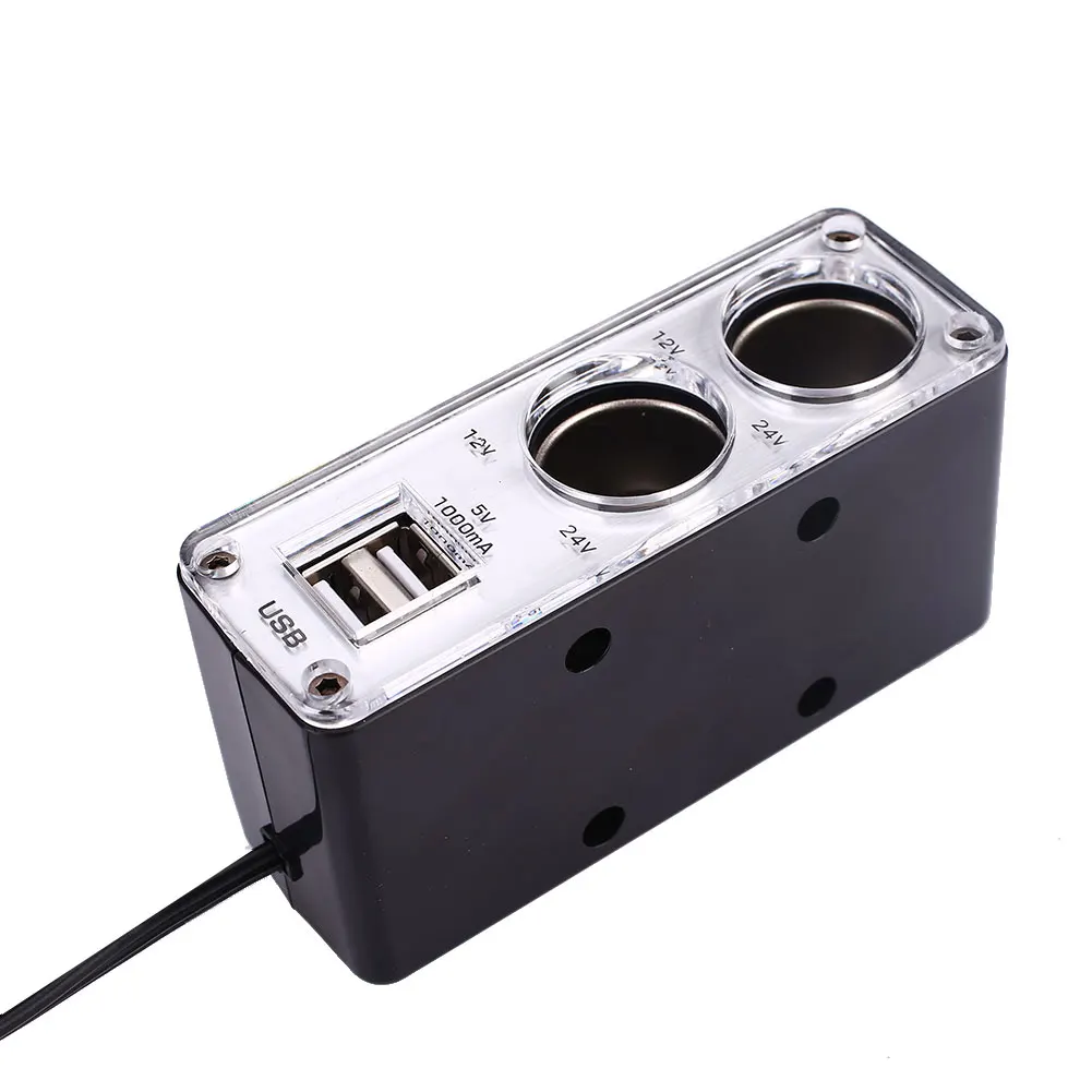 12V 2Way Авто выход прикуриватель двойной USB зарядное устройство адаптер