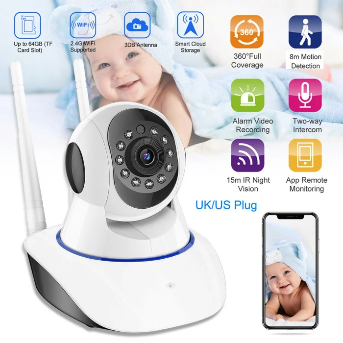 720P HD Беспроводная IP Камера Безопасности Смарт Wifi ИК ночного видения для дома ребенка FJ88