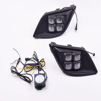 

For Chevrolet sail 3 2014-2017 LED DRL Daytime Running Light with yellow turn signal and wireless control