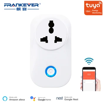 

FrankEver Smart India Plug with Power Monitor 16A WIFI Socket Voice Control Work with Alexa Google Home Smart Household