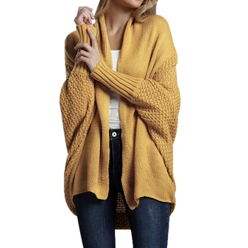 

JODIMITTY Casual Batwing Sleeve Knitwear Cardigan Women Retro Harajuku Style Long Knitted Outwear Female Elegant Jumper Coat Top