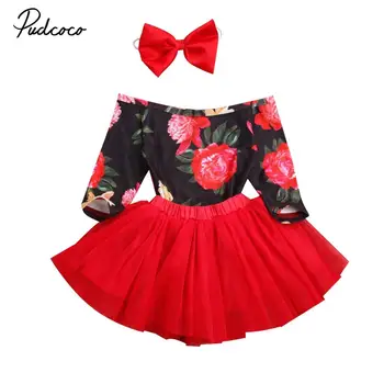 

Infant Kid children Baby Girls Christmas clothes set Santa Print Romper Bodysuit Tulle dress Outfits Set girl costume Jumpsuit
