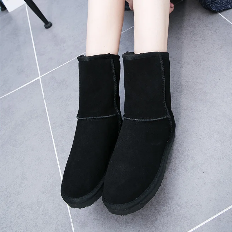 

2017 Winter New Products-Style plus Velvet Snow Boots Comfortable Warm Cotton Boots Anti-slip WOMEN'S Genuine Leather Boots