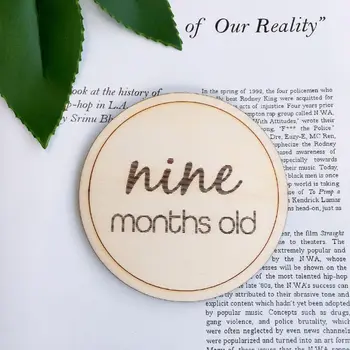 

12 Pcs/set Baby Monthly Milestone Wooden Card Infants Photography Props Kids Newborn Shower Gifts 19QF
