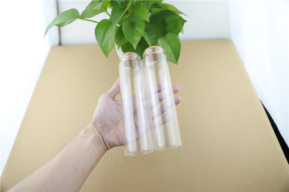 12pcs 47mm 240ml Cork Stopper Glass Bottles Spicy Storage Jar Bottle Food Containers Glass spice candy Jars Vials (1)