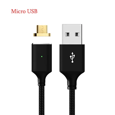 Магнитный нейлоновый микро USB шнур для Android телефон магнит зарядный кабель для передачи данных Быстрый зарядный кабель для передачи данных для samsung Xiaomi Redmi Android - Цвет: Black Android