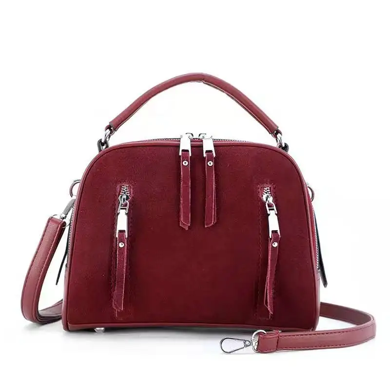 RED-2BAG Новейшая Женская Замшевая сумка на плечо из спилка, модная женская седельная сумка, повседневная сумка-хобо, сумка через плечо с верхней ручкой, сумки Bolsa - Цвет: RED-2BAG
