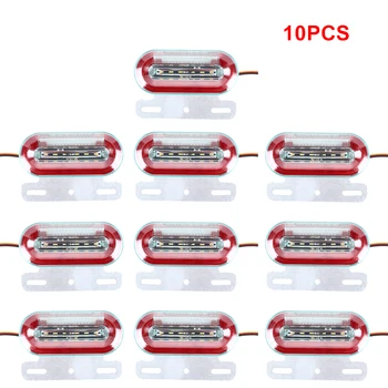 

10Pcs 12V LED Side Marker Lights Car External Lights Warning Tail Light Auto Trailer Truck Flashing Lamps Red Color