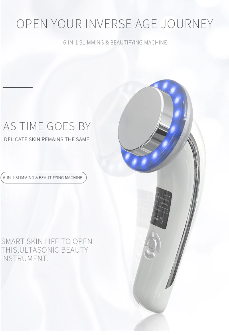 6 In 1 Ultrasonic Cavitation Body Slimming Massager Anti Cellulite Facial Skin Ultrasound Galvanic EMS Infrared Therapy Machine