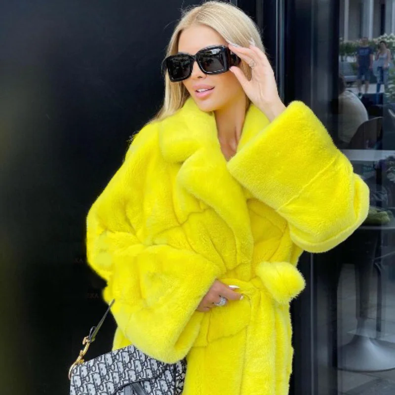 FURSARCAR 2021 Top Fashion Real Mink Fur Coats Long Female Natural Fur Coat Luxury Thick Warm Winter Woman Casual Style Overcoat
