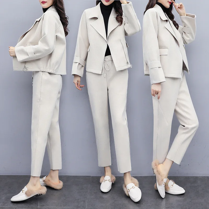 

Fashion Casual Two-Piece Set Women's 2019 New Style Wind Early Autumn Spring Clothing Network hong yang Gas by Age Trousers