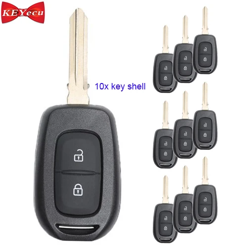 KEYECU 10 шт. для Renault Duster Dokker trafc Clio4 Master3 Logan 2 кнопки дистанционного ключа автомобиля оболочки корпус fob крышка Uncut