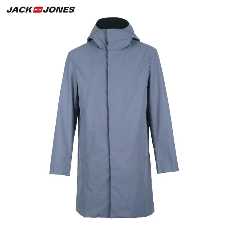 JackJones осеннее мужское бизнес пальто с капюшоном Повседневная куртка длинное пальто 218321553