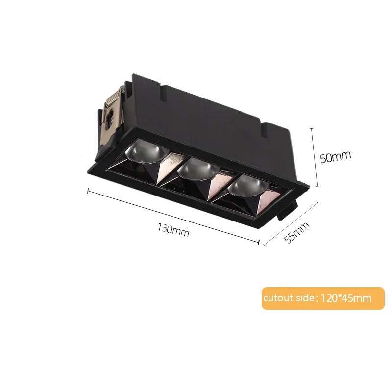 outside up and down lights Aisilan led grid ceiling spot light embedded downlight line lights COB rectangular ceiling lamp without main lights CREE smart led downlights Downlights