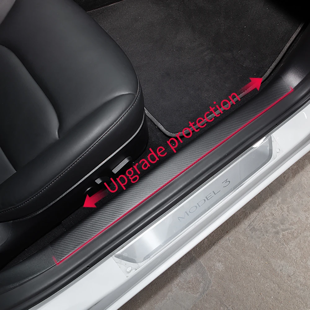

Model3 Door Sill Protector Sticker For Tesla Model 3 Accessories Car Anti-kick Scratch Door Kick Guard Threshold Three