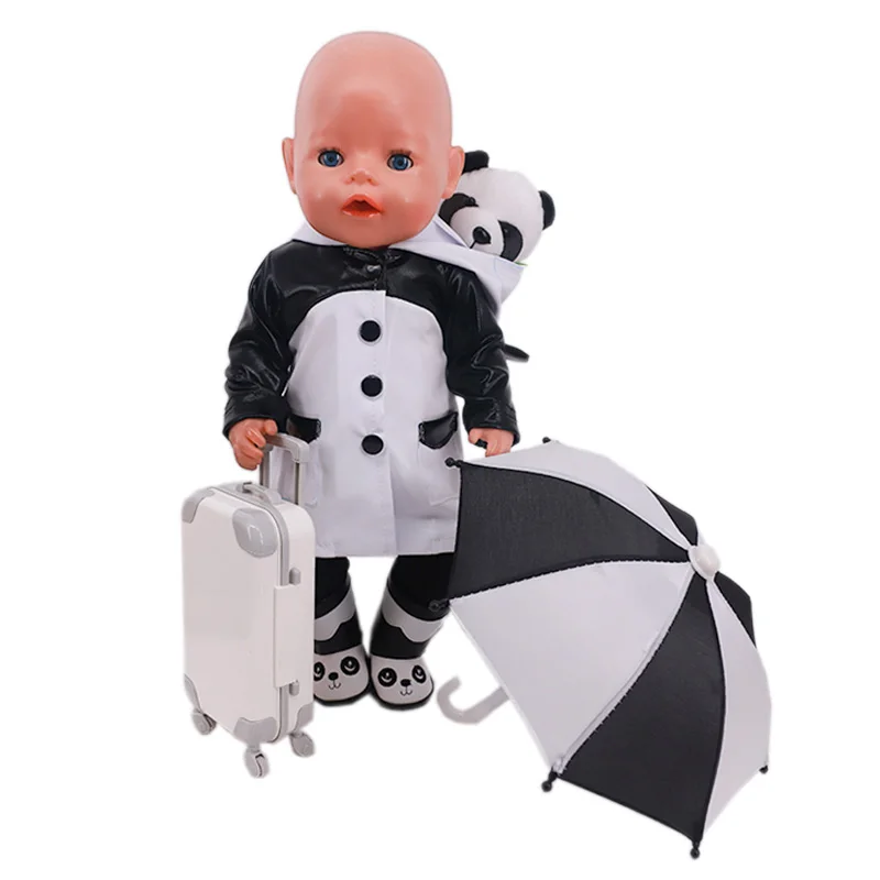 

Doll Clothes Cute Panda Clothes Plush Doll Panda For 18 Inch American Doll 43 Cm New Born Baby items,Generation Baby Accessories