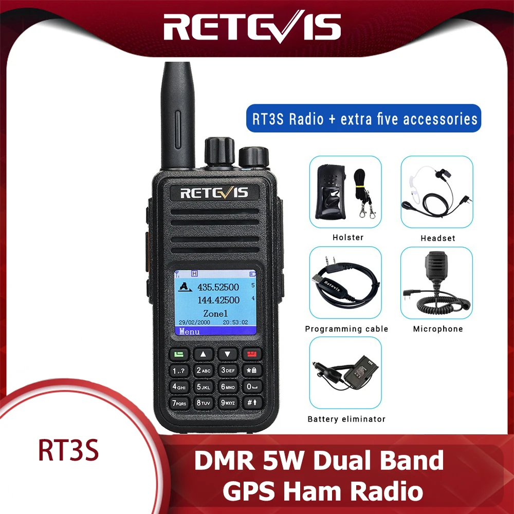  DMR Dual Band Retevis RT3S Digitale Walkie Talkie (GPS) VHF UHF DMR Radio Amador Ham Radio Hf Trans