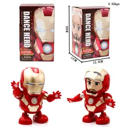 Новый Мстители эндшпиль танцующий Железный человек супер герой робот со светодиодным музыкальным фонариком Тони Старк электрическая