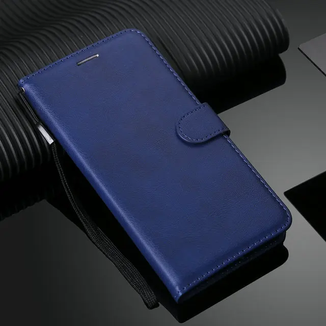 Роскошный однотонный кожаный бумажник для sony Xperia 5 Чехол Xperia 8 5 откидной Чехол Слот для sony Xperia 8 чехол Xperia5 Xperia8 противоударный - Цвет: Синий