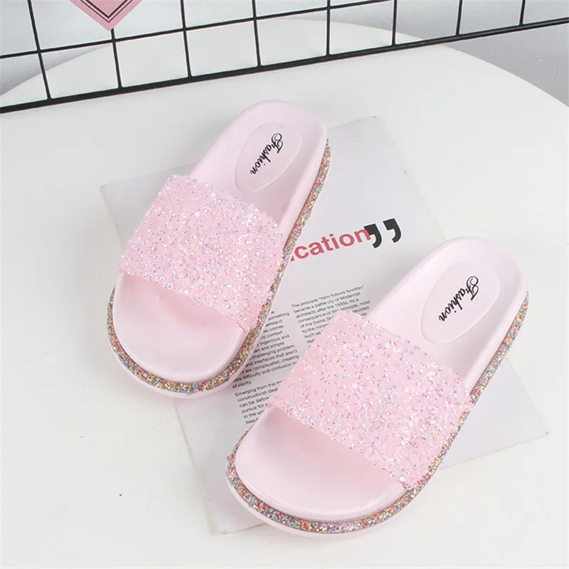 pink bling slides