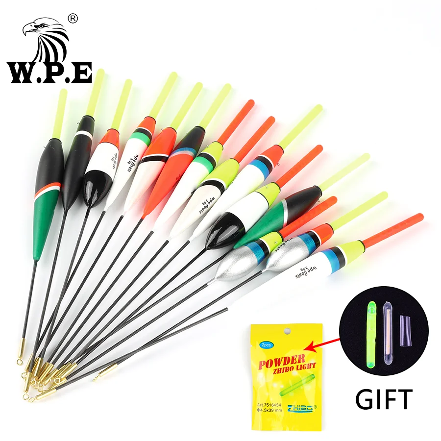 

W.P.E Fishing Float 5pcs/pack 3g 18 color Barguzinsky Fir Float 19cm-23cm Fishing Tackle Vertical Buoy Float Carp Fishing Float
