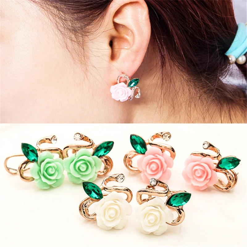 Oorbellen Promotion 2019 High Rose Plate Crystal Flower Grape Stud Earrings Quality Plant Women Brincos Wholesale New Jewelry | Украшения и