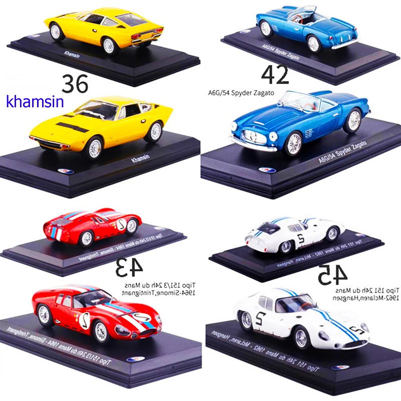 

1:43 Scale Diecast Alloy Classic Car Maserati Racing Rally Model metal Vehicles Toys F Collection Display with Transparent Cover