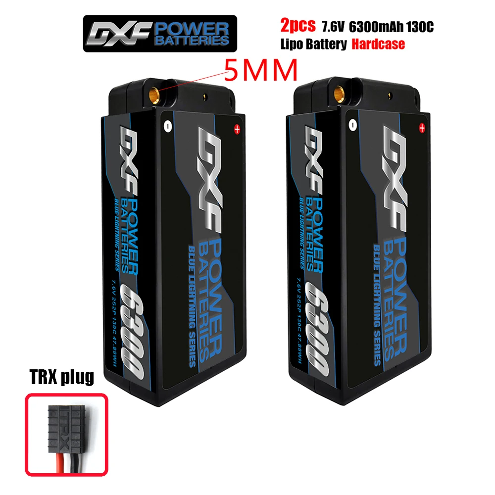 バッテリーDXF-Lipo2sショートパックHv 7.6v 6300mah 7000mah 4800mah