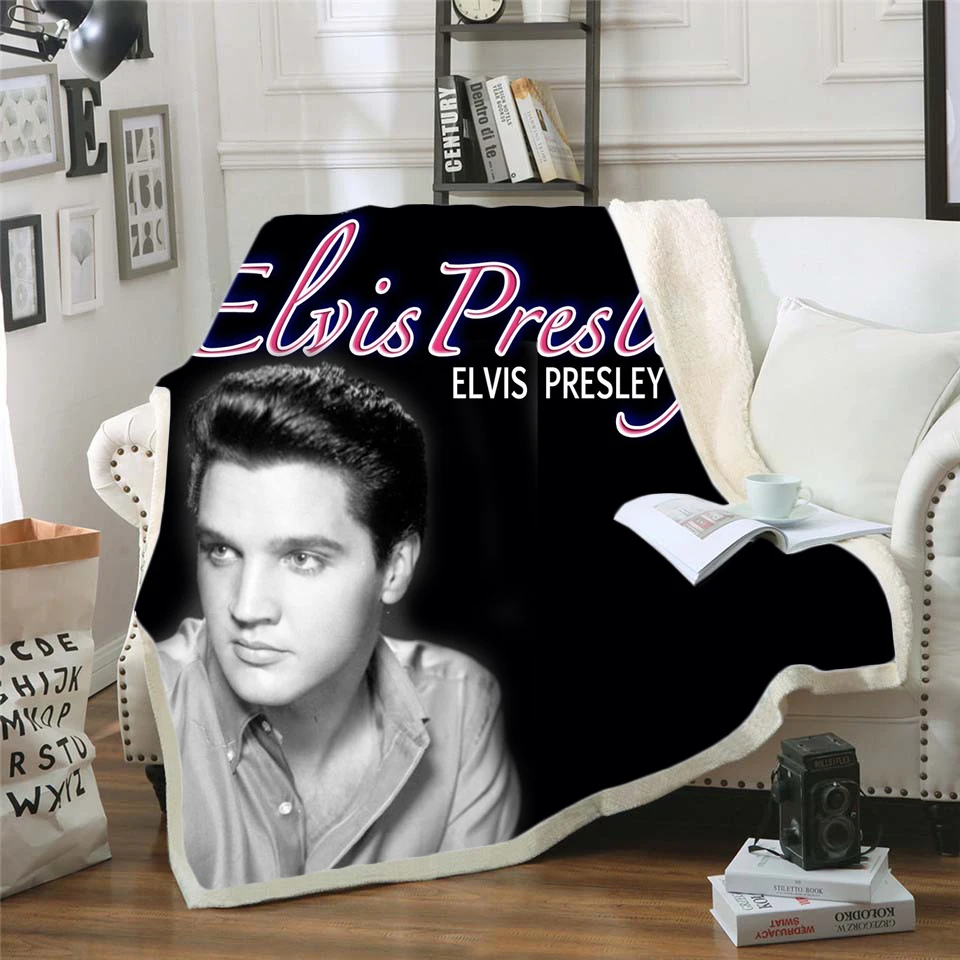 Флисовое одеяло Elvis Presley с 3d рисунком для кровати походов пикника модное толстое