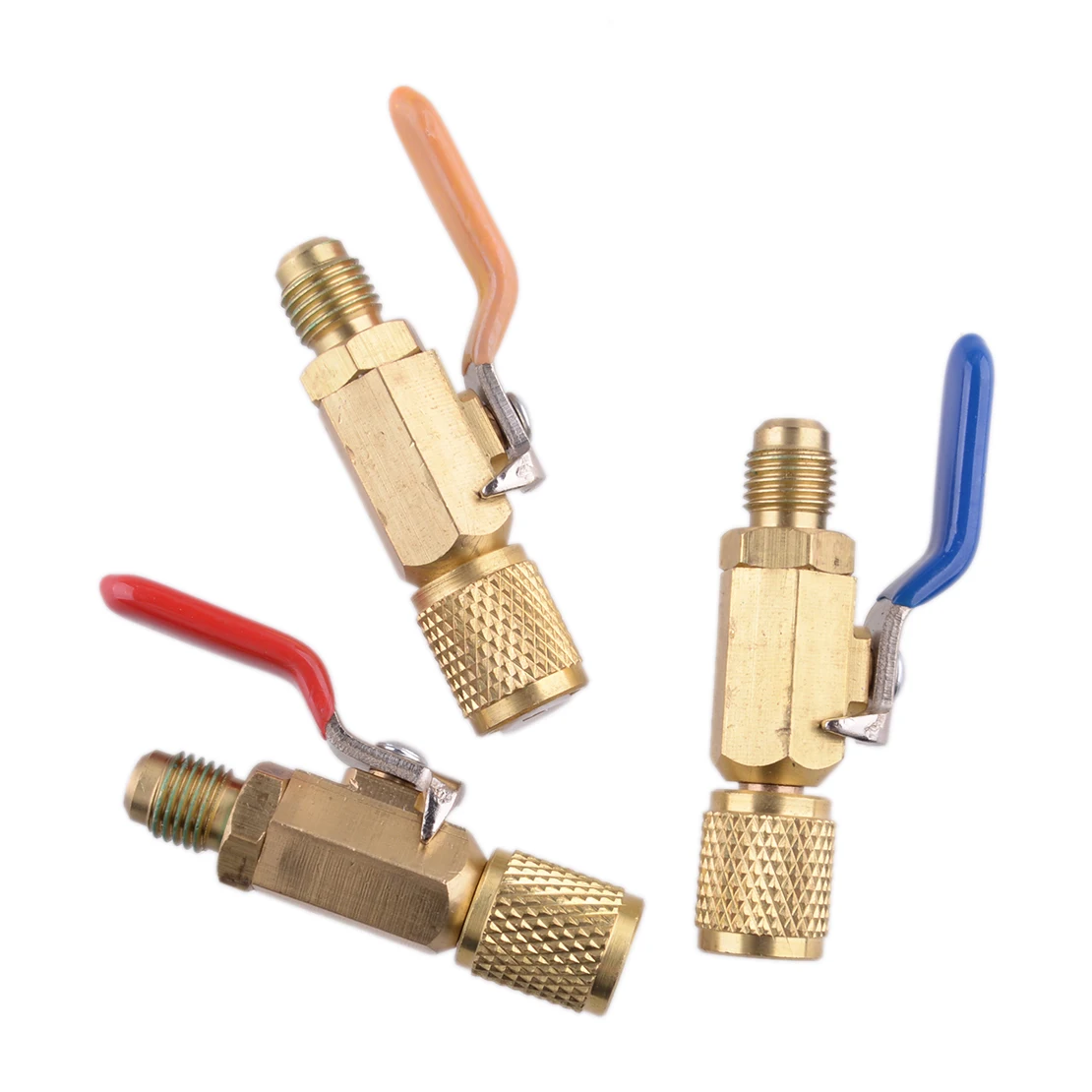 Car straight shut off ball valve adapter fit for a c charging hoses