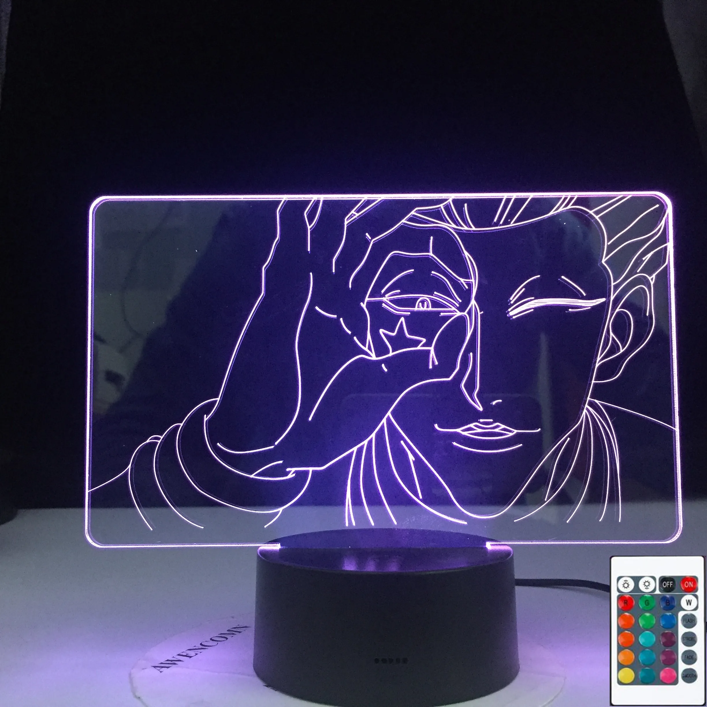 3D лампа Hisoka светодиодный светильник с изображением лица меняющий цвет освещение