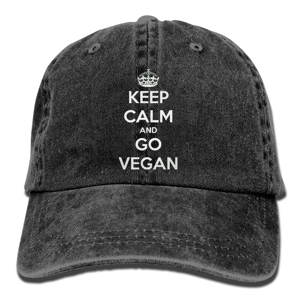 Бейсбольная джинсовая кепка Keep Calm and Go Vegan унисекс Snapback Casquettes Регулируемая бейсбольная кепка