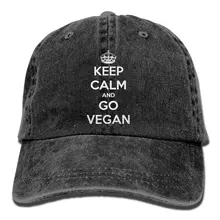 Бейсбольная джинсовая кепка Keep Calm and Go Vegan унисекс Snapback Casquettes Регулируемая бейсбольная кепка
