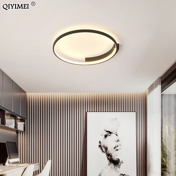 

Modern Led Chandeliers For Living Room Bedroom Round Simple Indoor Lamp Lighting Fixtures Luminaria White Black Color Lights