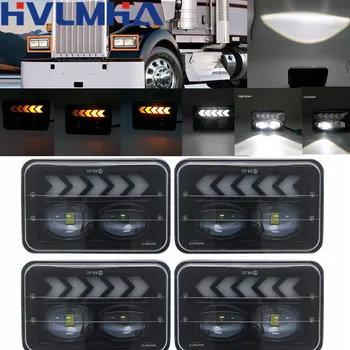 

4x6 LED Headlight Car light White DRL Amber Turn Signal Sealed High/low Beam Replacement 4x8 inch lights For Ford Trucks Offroad