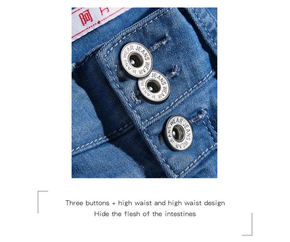 LEIJIJEANS, джинсы с высокой талией, на пуговицах, полная длина размера плюс, светло-голубые джинсы для женщин, Стрейчевые джинсы скинни, Женские джинсы-карандаш