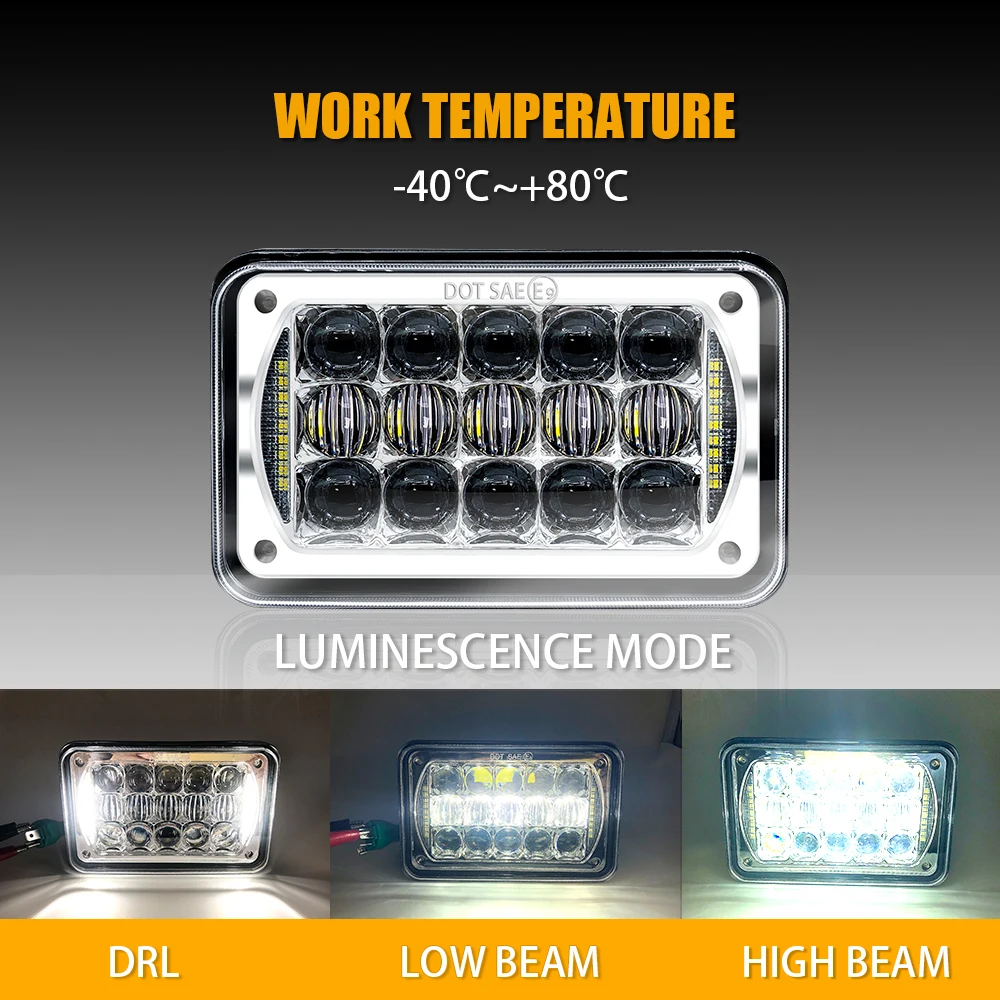 4 шт. 4x6 дюймов светодиодный фары дальнего света H4 фары hid сменный H4656 H4651 4651 4652 морской Светодиодный луч светодиодный фар