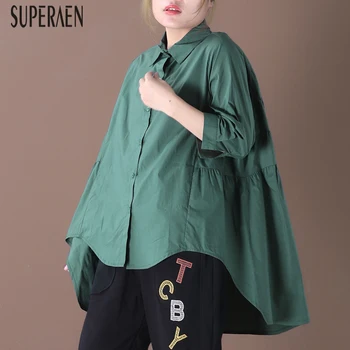 

SuperAen Spring 2020 New Korean Style Women Shirts Pluz Size Wild Ladies Blouses and Tops Single-breasted Women Clothing