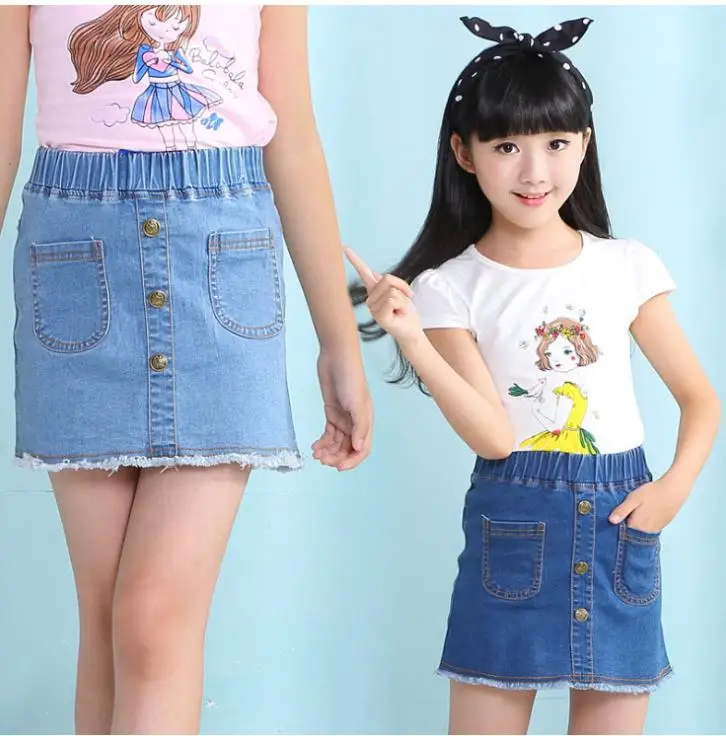 Джинсовая юбка с оборками заклепками на лето|skirt girl|skirt childrenskirt baby girl |