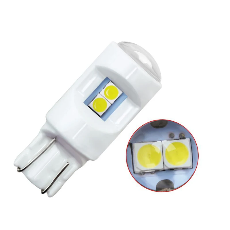 10 шт. T10 W5W WY5W керамический супер яркий 6 SMD 3030 светодиодный габаритный светильник для салона автомобиля, для чтения, купольная лампа, автомобильная Клинообразная парковочная лампа