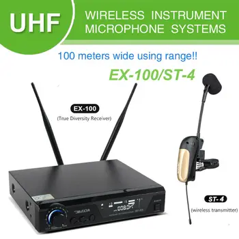 

EX-100/ST-4 Professional Stage Wireless Instrument Microphone With Reverb Function For Saxophone