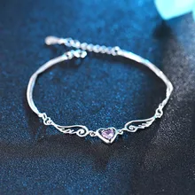 Популярные 925 Серебряные мозаичные хрустальные фигурные украшения в форме сердца, трендовые браслеты-цепочки, модные очаровательные Индивидуальные ювелирные изделия, аксессуары