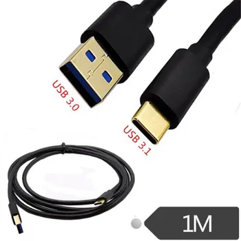 

USB3.1 data line gold-plated AM TO type-c interface conversion USB3.0 male flat cable 1 m ，1.8m for mobile phone laptop
