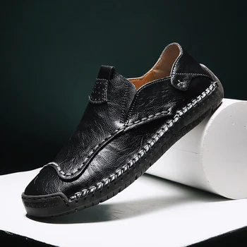

Men's loafers shoes Moccasins Summer Man genuine Leather Shoes handmade Slip on Male Boat Shoe Flat Loafers Breathable shoes