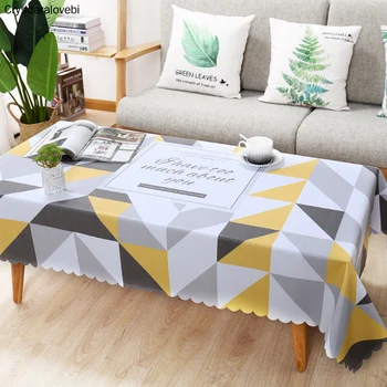 

PVC Table Cloth Rectangular Waterproof Oilproof Tablecloth Geometry Plant Printed Table Cover Wedding Party Hotel Table Cloth