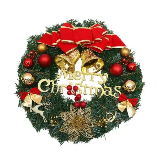 Double Bell 30cm Double Jingle Bell Merry Christmas Garland Wreath Home Door Hanging Xmas Tree Decoration - Габаритные размеры: Double Bell