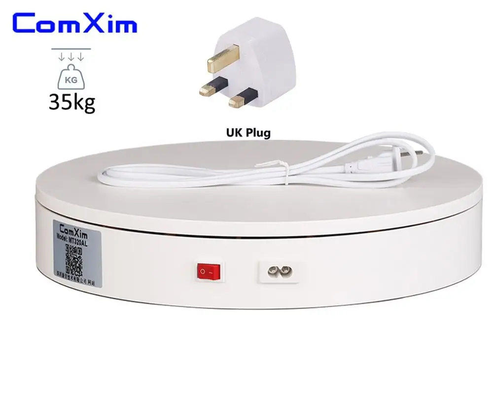 ComXim MT320AL35 220V 35 сек/lap 32 см 360 градусов автоматический вращающийся стол с электрическим приводом дисплей стенд - Цвет: 220V white UK plug