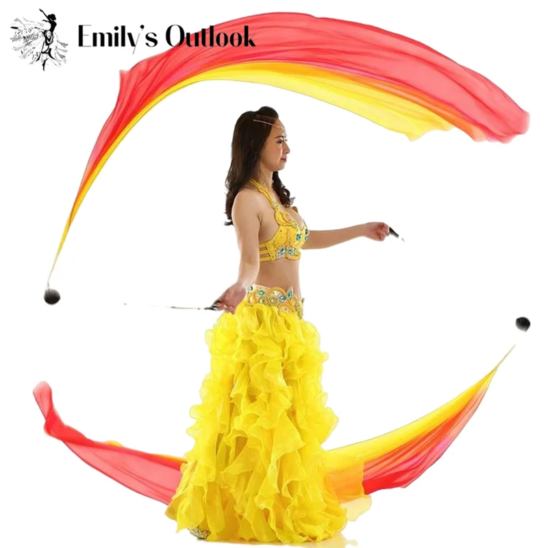 2xbelly Dance Velo De Seda Poi Lanzar Bolas Accesorios De 2xbelly Dance Velo De Seda Poi Lanzar Bolas Accesorios De
